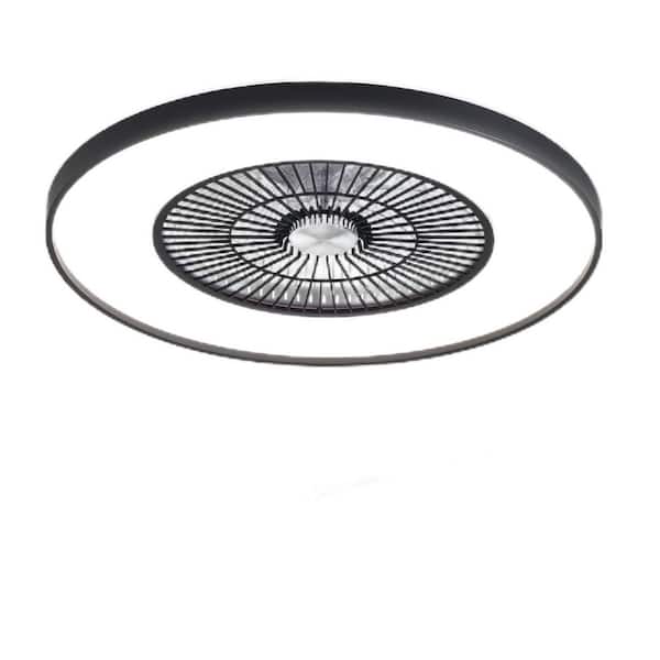 24 in.White Low Profile Warm/White LED Indoor Ceiling Fan Light