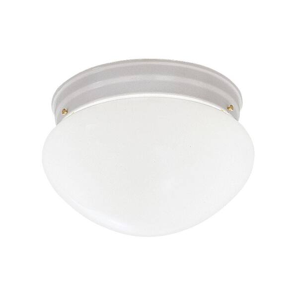Designers Fountain Globe Collection 1-Light Solid White Ceiling Flushmount