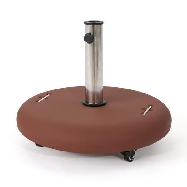 86 lbs. brown patio umbrella base with hidden wheels YLLN 86 lbs. Outdoor Patio Umbrella Base with Wheels, Heavy Duty Weighted  Free-Standing Design for Stability in Terracotta WNH-SZ-Terracotta