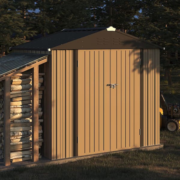 6 ft. W x 8 ft. D Outdoor Storage Metal Shed Lockable Metal Garden Shed for Backyard Outdoor 245 sq. ft.