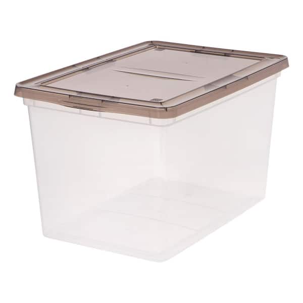 IRIS 68-Qt. Storage Box in Clear with Gray Lid (6-Pack)