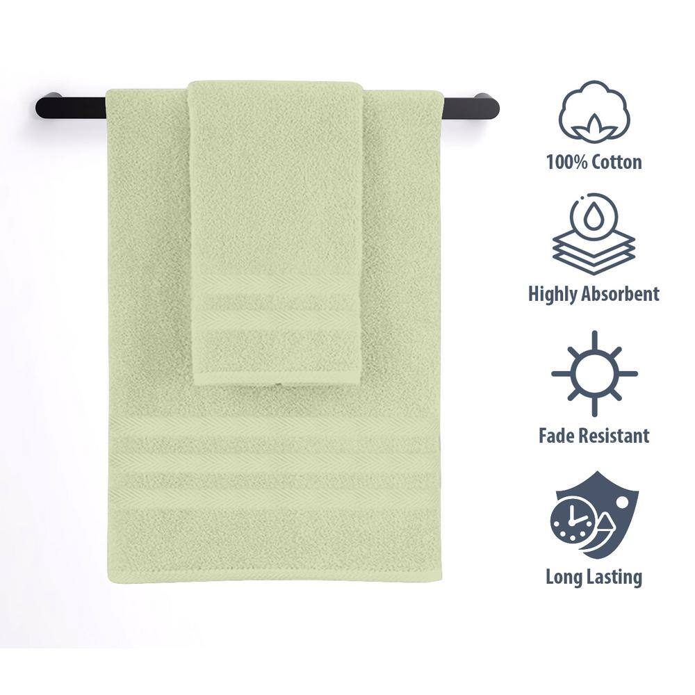 6 Piece Sage Egyptian Cotton Bath Towel Set