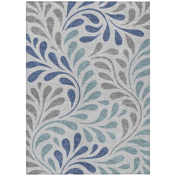 Chantille Machine Washable Indoor/Outdoor Abstract ACN2411 Silver 3 ft. x 4 ft. Area Rug