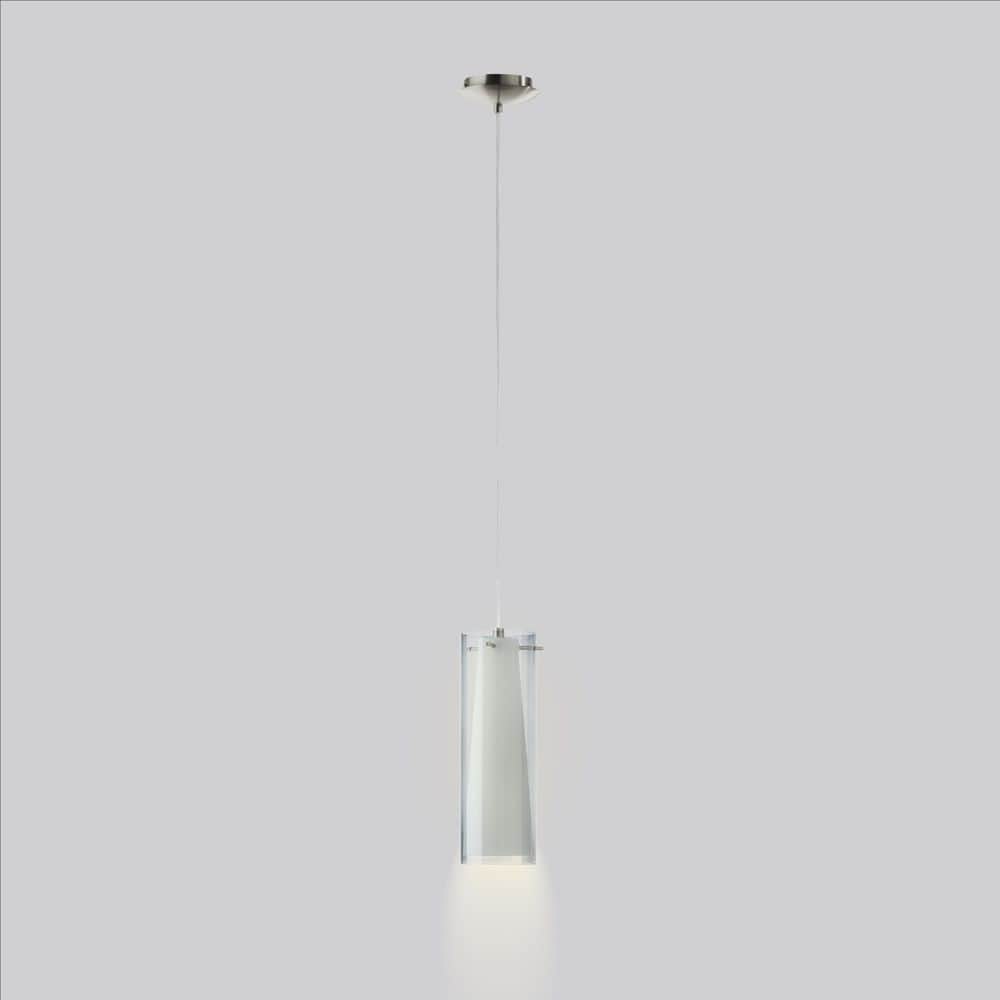 Pinto Nero Matte Nickel Mini Pendant with Dual Glass Shade