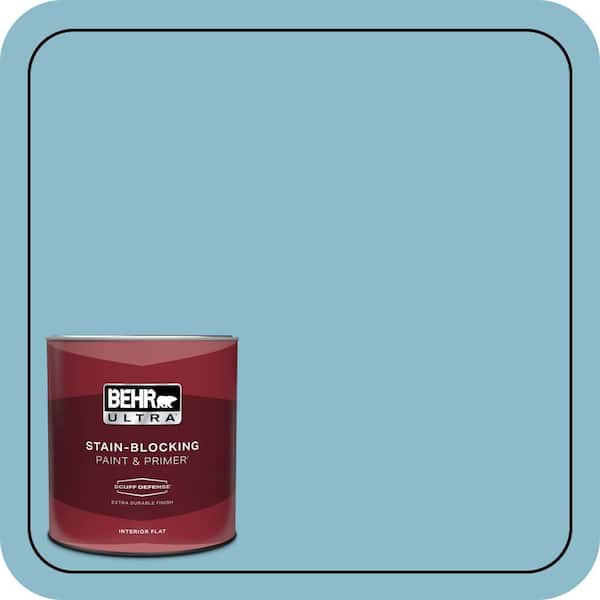 BEHR ULTRA 1 qt. #S460-3 Blue Echo Extra Durable Flat Interior Paint & Primer