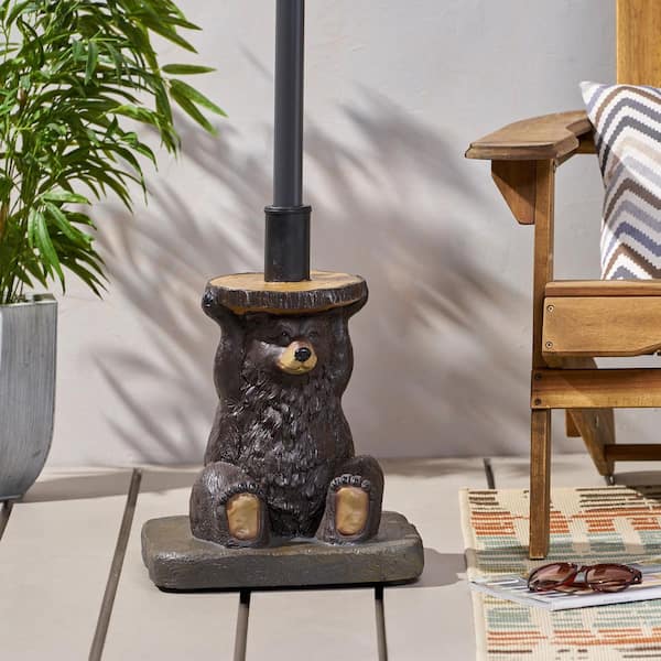 elephant patio umbrella table Noble House Finchley Elephant 58.11 lbs. Concrete Outdoor Patio Umbrella  Base in Grey 71684