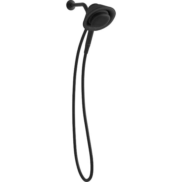 KOHLER Moxie 1-Spray Patterns with 2.5 GPM 6 in. Wall Mount Handheld Shower Head with Speaker in Matte Black