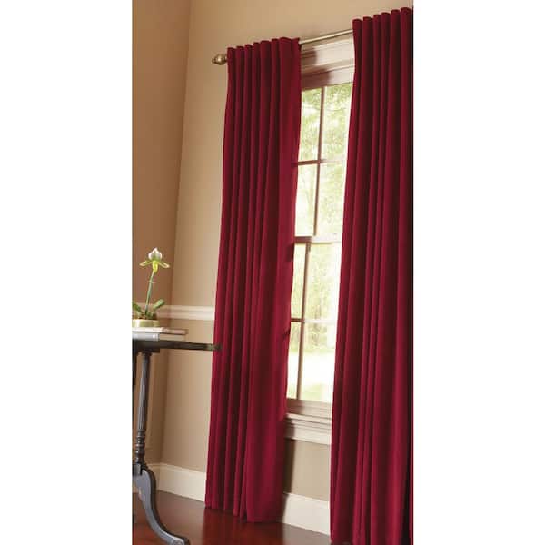 Home Decorators Collection Velvet Lined Room Darkening Window Panel in Cranberry - 50 in. W x 84 in. L
