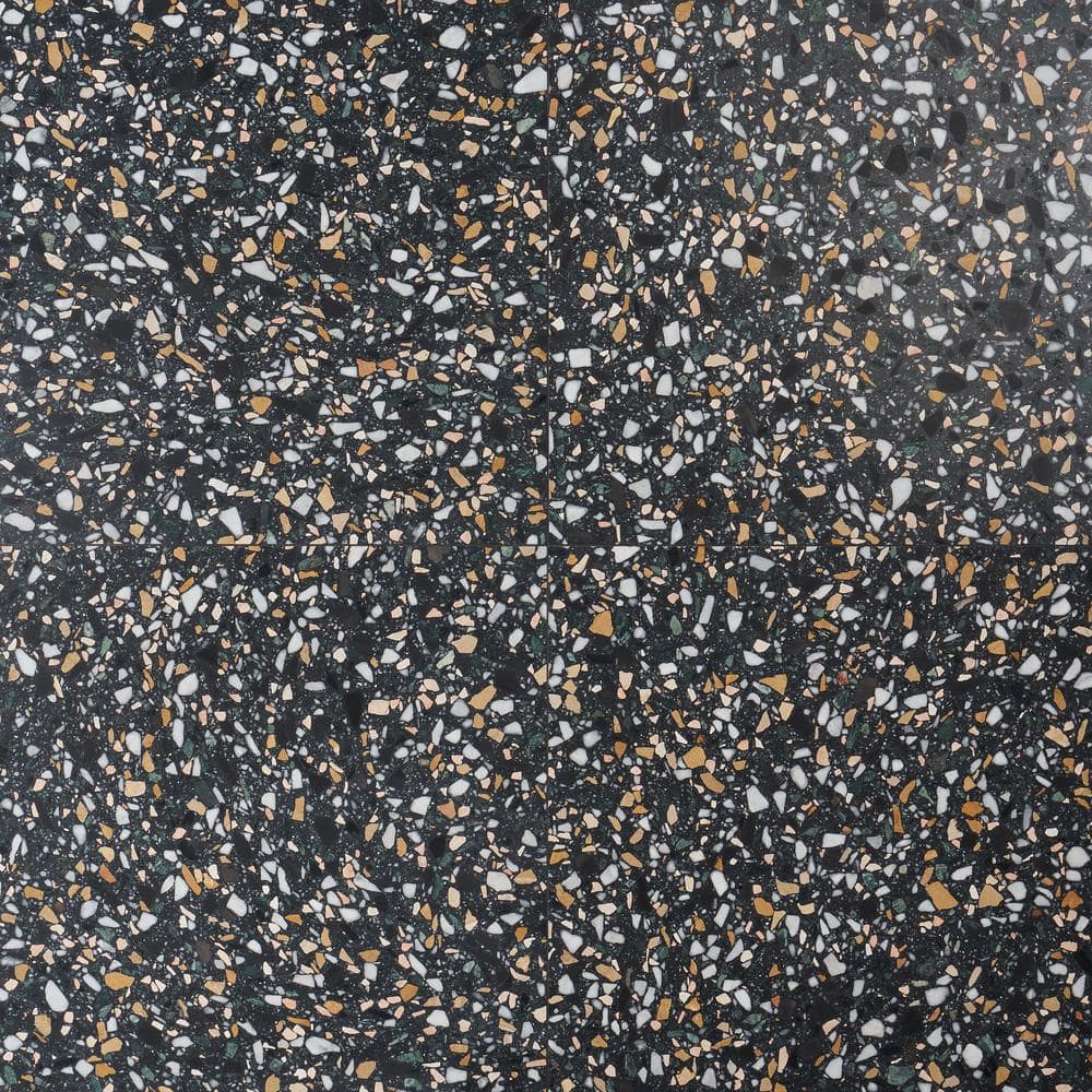 Cava Notte 24x24 Black and White Marble Tile