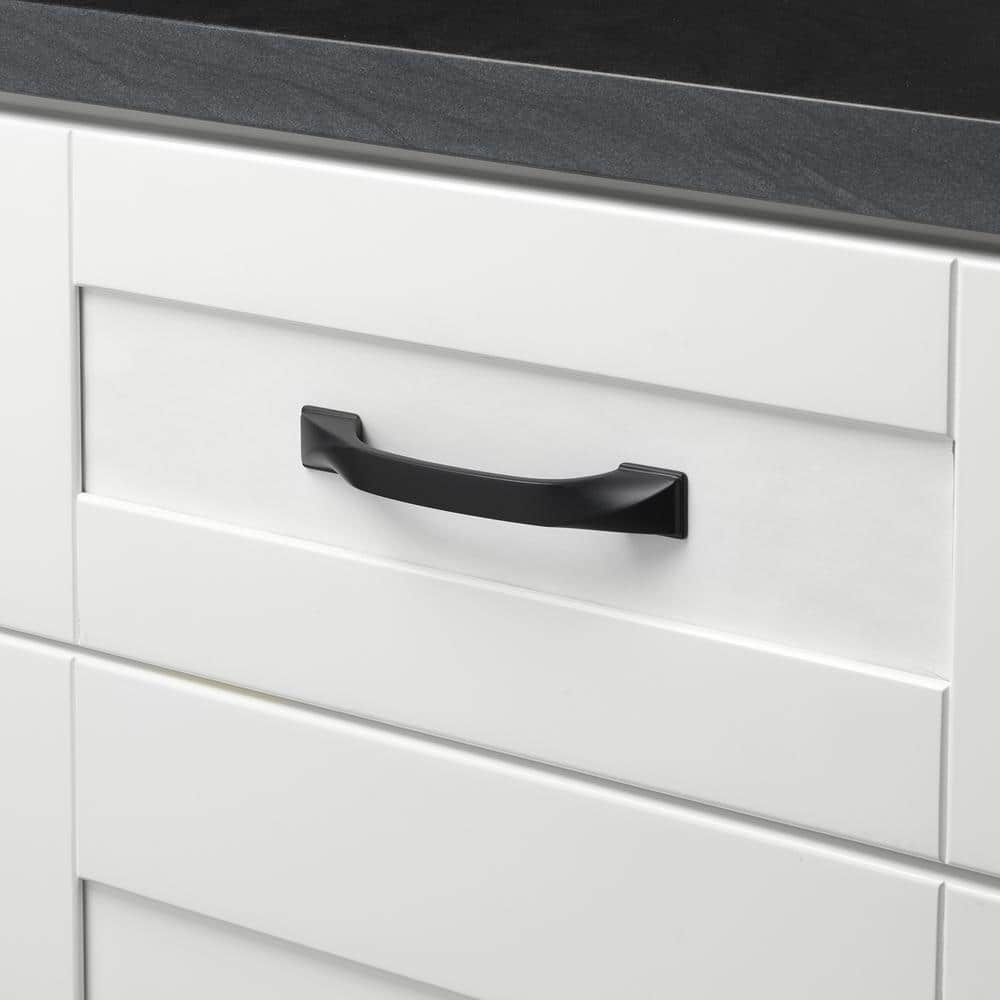 Matte Black Modern Twisted Arch Bar Pull Pack of 10