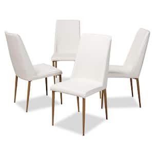 Chandelle White Faux Leather Upholstered Dining Chair (Set of 4)