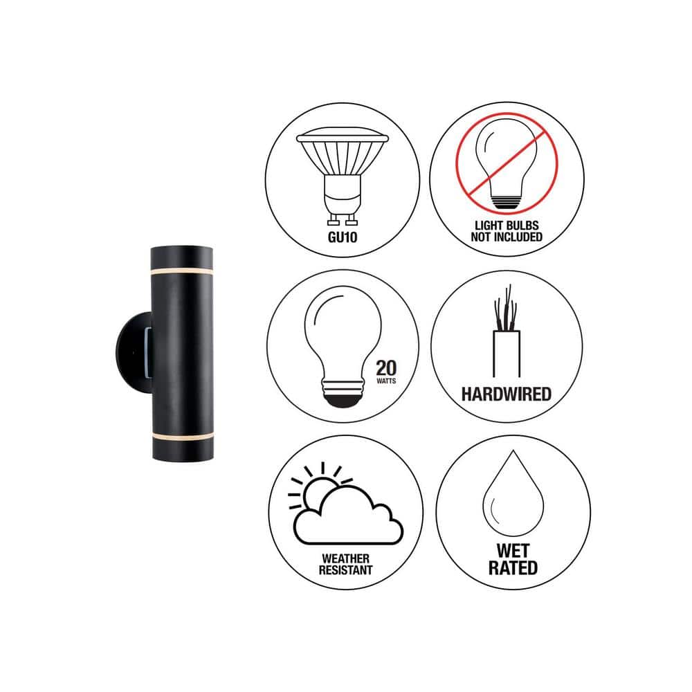 Modern Matte Black Cylinder Wall Sconce with Frosted Glass