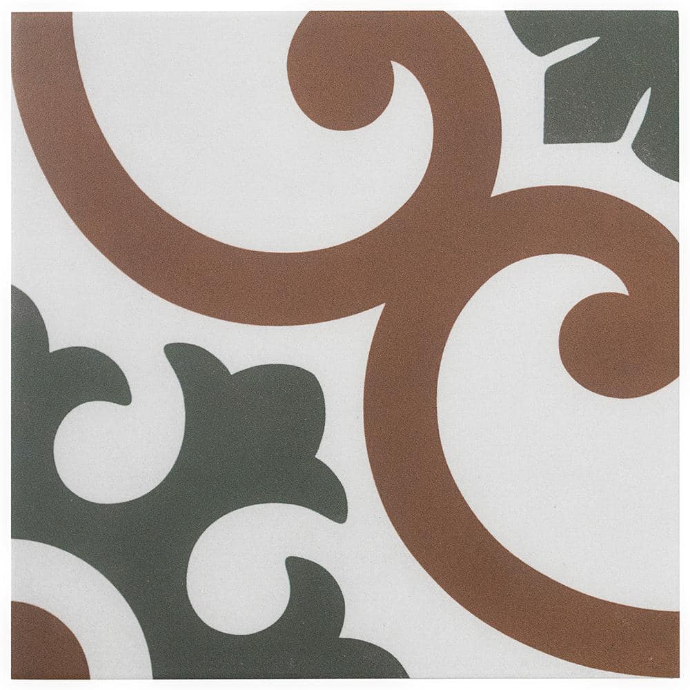 Agave Multicolor Matte Porcelain 9" x 9" Floor and Wall Tile