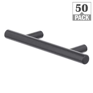 Carbon Steel 3 in. (76 mm) Matte Black Classic Cabinet Pull (50-Pack)