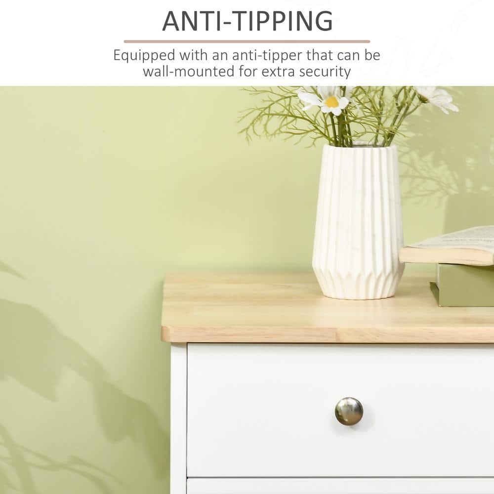 White Rubberwood Top Modern Sideboard with Adjustable Shelves