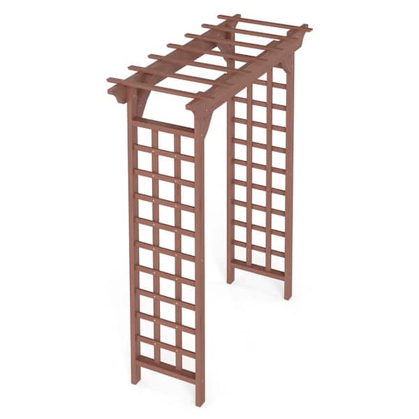 85 in. x 63 in. Fir Wood Arbor, Wood Trellis for Plant Climbing, Wedding Ceremony and Decor Pergola