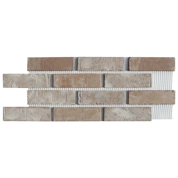 Old Mill Brick Brickwebb Little Cottonwood Thin Brick Sheets - Flats (Box of 5 Sheets) - 28 in. x 10.5 in. (8.7 sq. ft.)
