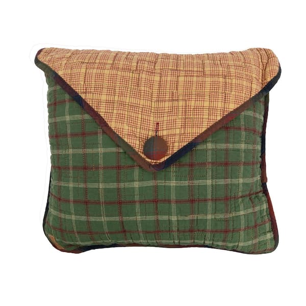 DONNA SHARP Campfire Square Green Polyester 15 in. x 13 in. Throw Pillow
