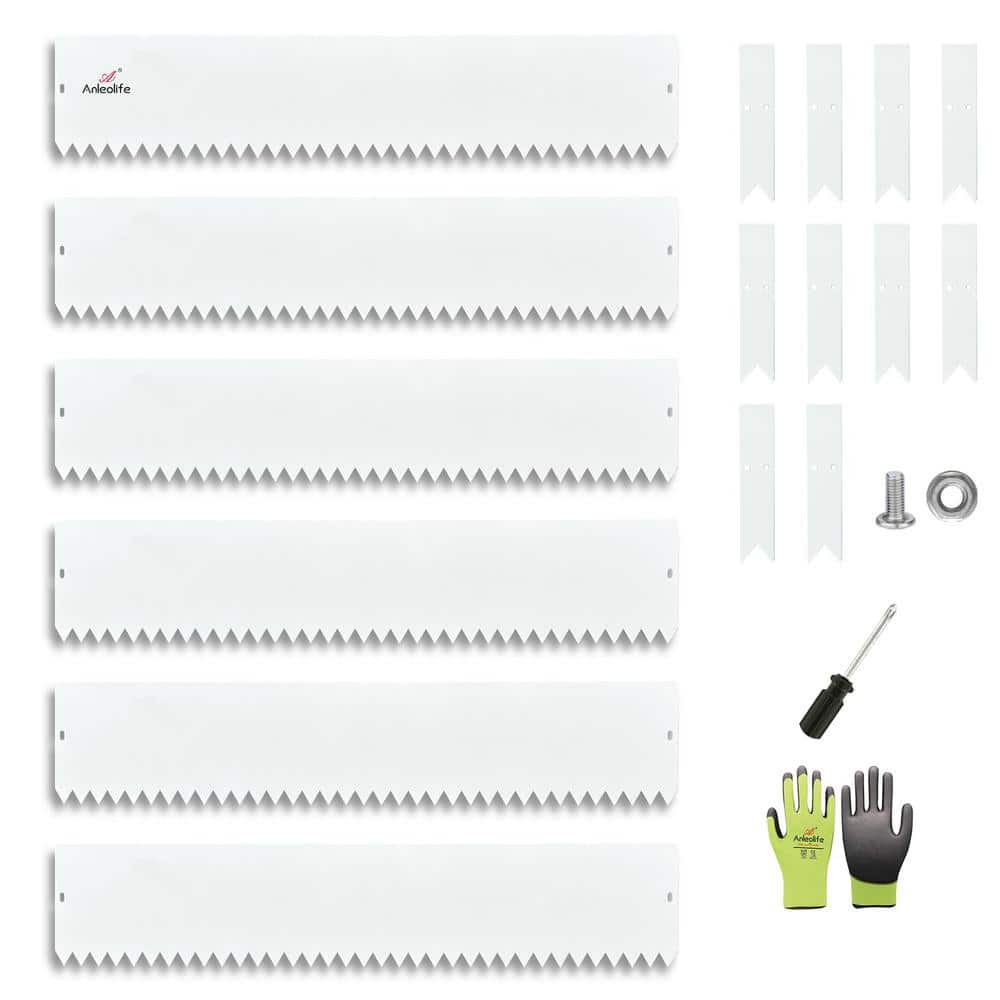 40 in. x 8 in. Galvanized Steel Garden Landscape Edging in White Lawn Border with Gloves and 10 Stakes (6-Pieces) price history on PriceWatchPro