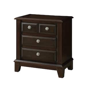 4-Drawer Litchville Brown Cherry Night Stand 29.38 in. H x 28.38 in. W x 17 in. D