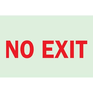 7 in. x 10 in. Glow-in-the-Dark Self-Stick Polyester No Exit Sign