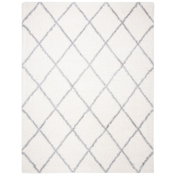 SAFAVIEH Fontana Shag Cream/Gray 8 ft. x 10 ft. Geometric Area Rug
