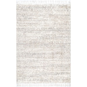 Contemporary Brooke Shag Ivory Doormat 2 ft. x 3 ft.  Area Rug