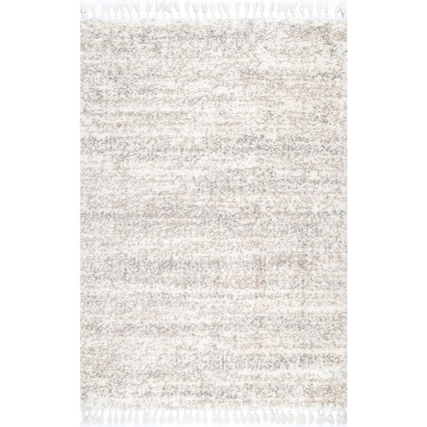 StyleWell Contemporary Brooke Shag Ivory 2 ft. x 3 ft. Area Rug