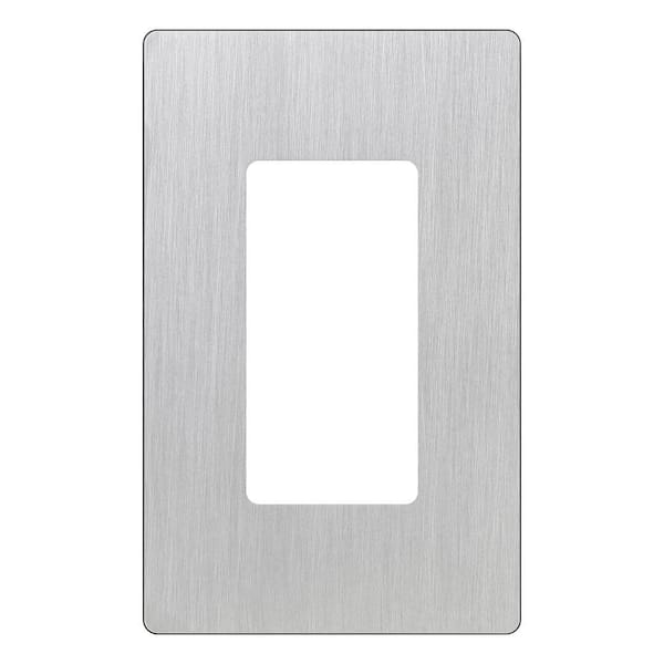 Lutron Claro 1 Gang Wall Plate for Decorator/Rocker Switches, Stainless Steel (CW-1B-SS) (1-Pack)