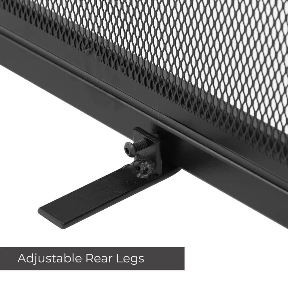 Debden Black Mesh Single Panel Fireplace Screen with Doors
