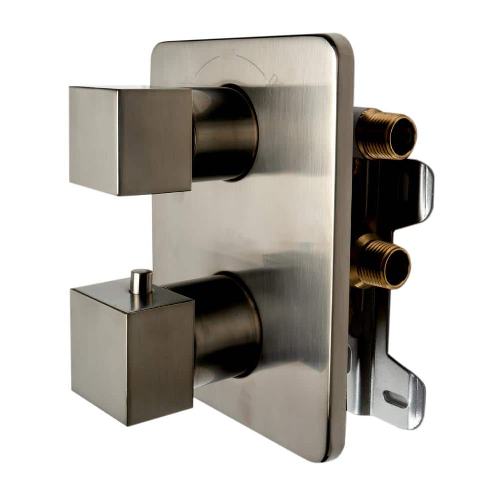 Brushed Nickel Adjustable Height Multi-Head Shower System