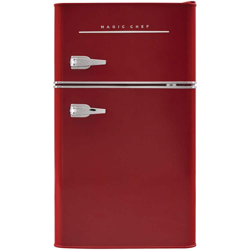 Retro 3.2 cu. ft. 2 Door Mini Refrigerator in Red