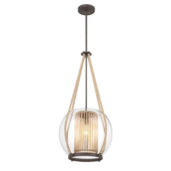 Minka Lavery Stutterhein 60-Watt 1-Light Sand Bronze Shaded Pendant ...