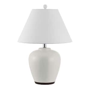 Etren 24.5 in. Ivory Table Lamp with White Shade