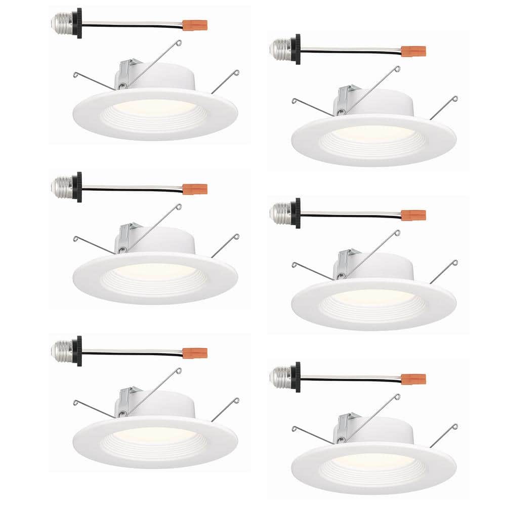 4-Inch White Aluminum LED Recessed Baffle Trim Pack
