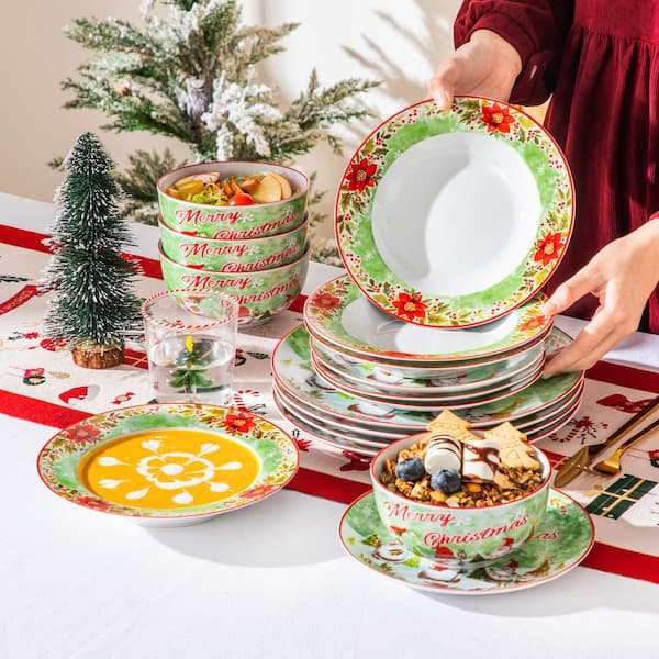 絶対的な信頼 Piece 16 VEWEET Porcelain Set Dinnerware Green Christmas 食器