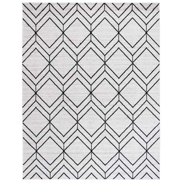 Adirondack 10 ft. x 14 ft. Ivory/Black Geometric Area Rug