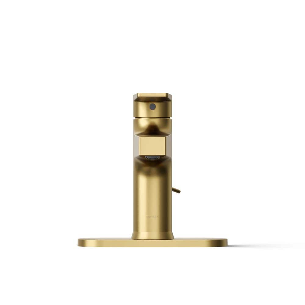 Vibrant Brushed Brass Single-Handle Bathroom Faucet with Escutcheon