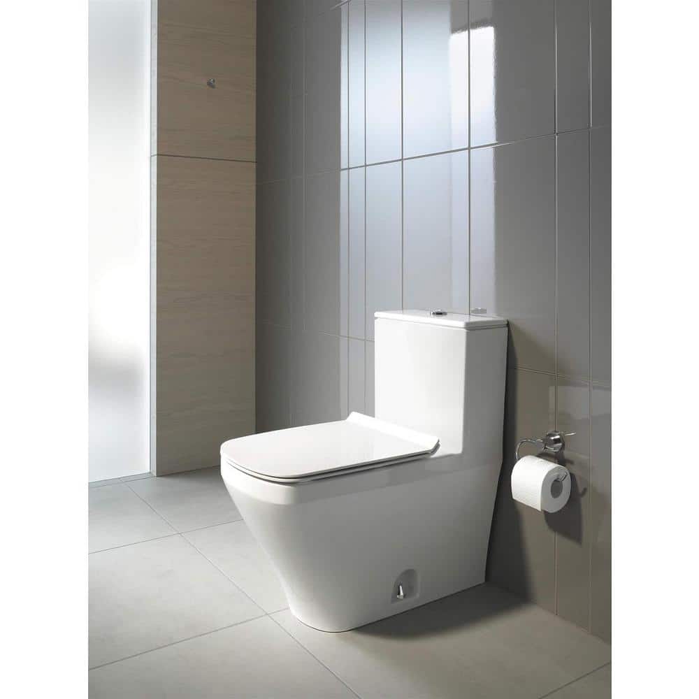 White Ceramic Elongated One-Piece Toilet with Siphonic Jet Flush