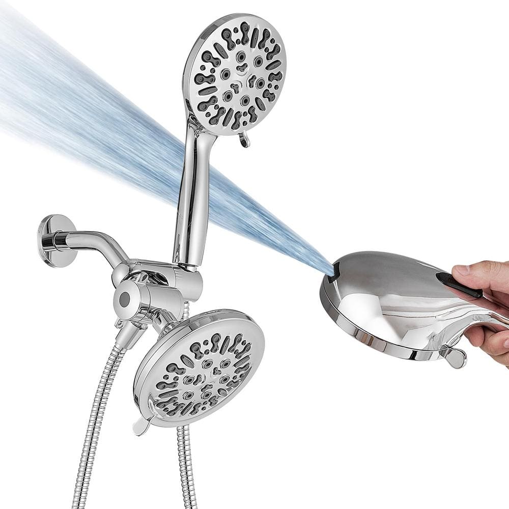 5.5 in. 8-Spray Wall Mount Dual Fixed and Handheld Shower Head 1.8 GPM in Polished Chrome price history on PriceWatchPro
