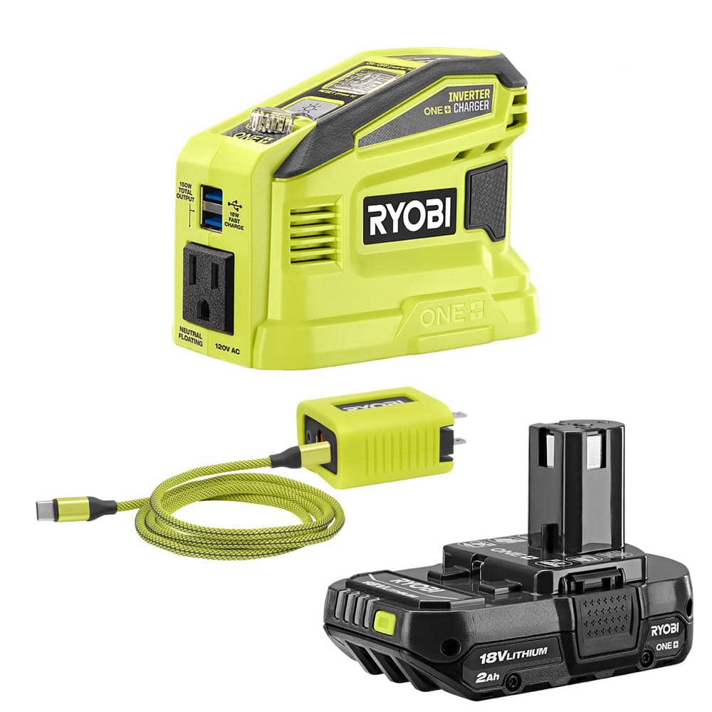 RYOBI 150-Watt Push Start Power Source and Charger for ONE+ 18-Volt Battery  with  Ah Battery RYi150C - The Home Depot
