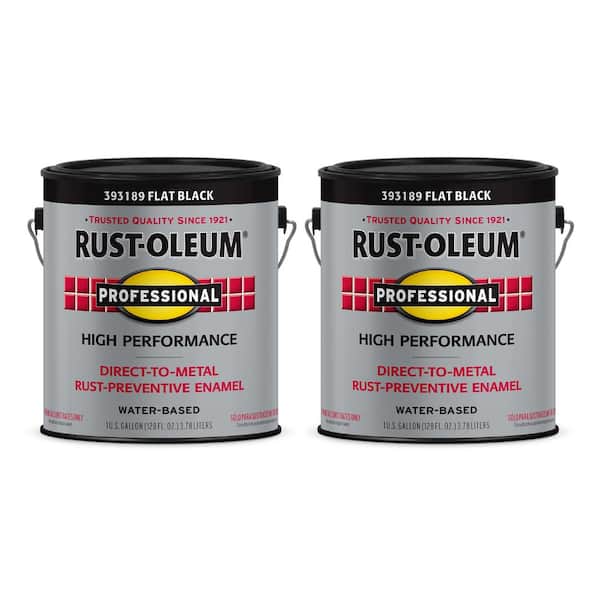 1 gal. High Performance Protective Enamel Flat Black Water-Based Interior/Exterior Paint (Case of 2)
