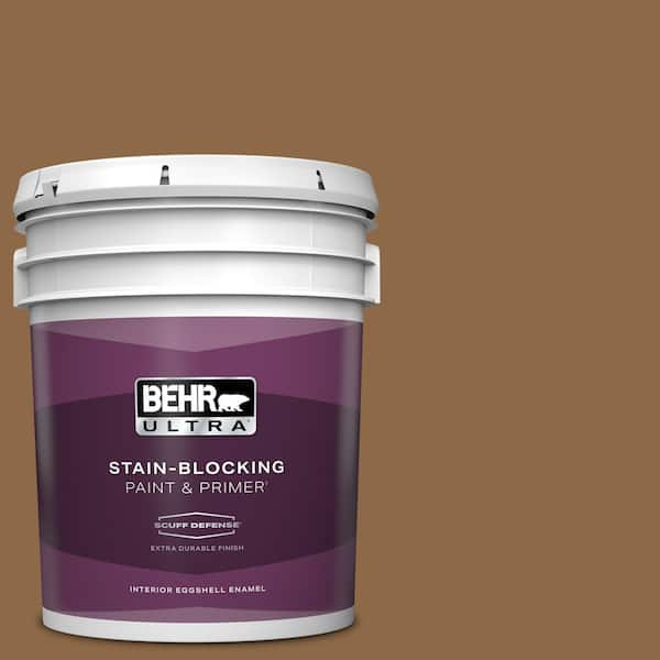 BEHR ULTRA 5 gal. #270F-7 English Saddle Extra Durable Eggshell Enamel Interior Paint & Primer