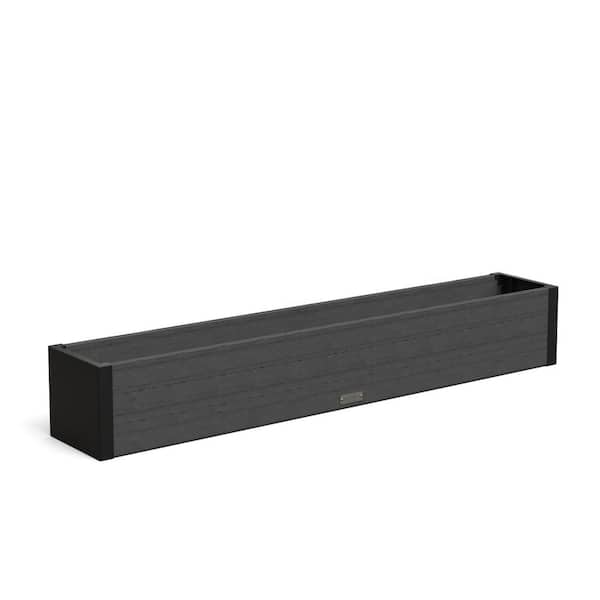 Horizon 60 in. x 10 in. x 9 in. Charcoal Plastic Vinyl Window Box