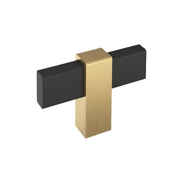 Mulino 2-3/8 in. (60 mm) Length Matte Black/Champagne Bronze Bar Cabinet Knob
