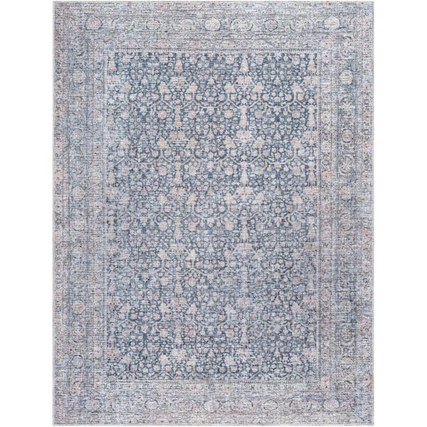 Livabliss Vivir Lorelai Medium Gray Traditional 5 X 7 Indoor Machine-Washable Area Rug