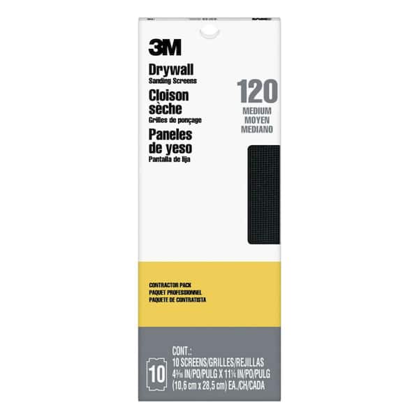3M 4-3/16 in. x 11-1/4 in. 120 Grit Drywall Sanding Screens (10-Pack)