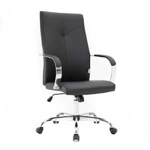 Sonora Black Modern High Back Adjustable Height Leather Conference Office Chair with Tilt and 360° Swivel