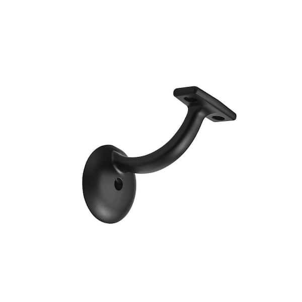 Matte Black Hand Rail Bracket Heavy-Duty Hardware for Stairways, Home or Office Stair Support Handrail Brackets (4-Pack)