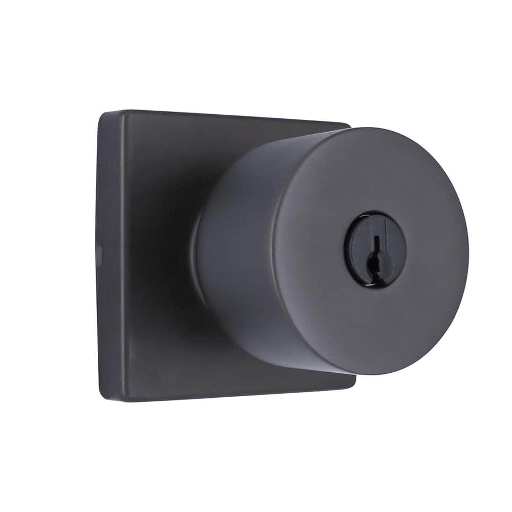Ridgeway Gun Metal Keyed Entry Door Knob Featuring Dual Keyway with Square 
